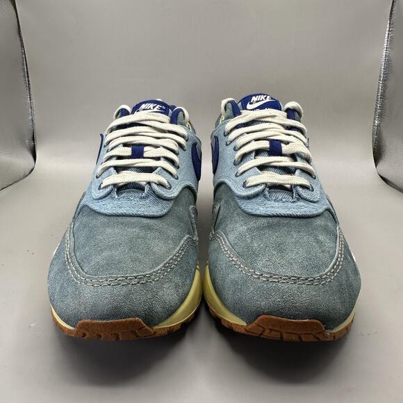 Nike Air Max 1 PRM Dirty Denim Shoes Mens Size 10 Blue Royal Yellow DV3050-300 - Picture 3 of 9